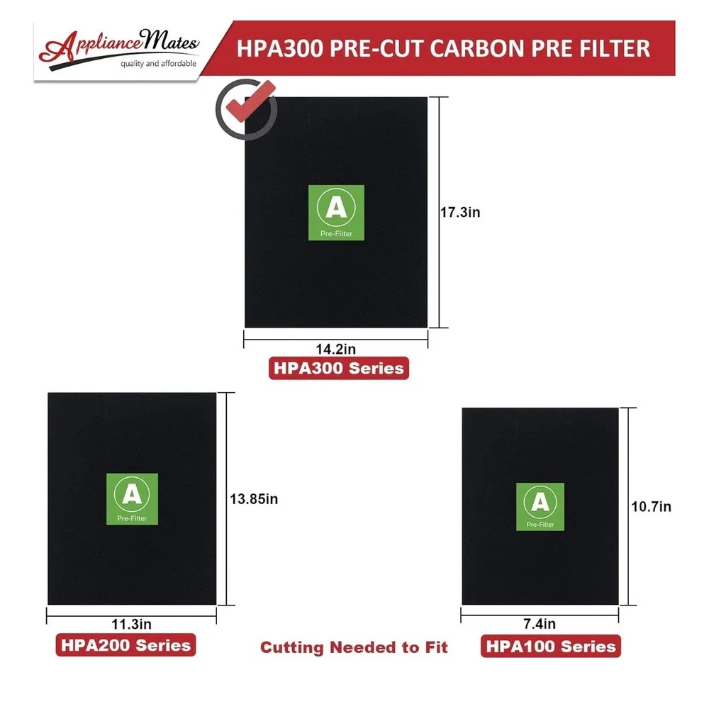 3 True HEPA R Filters & 6 Pre-cut A‎ Carbon Pre Filters for HPA300 Air Purifier